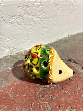 Ceramic hedgehog toothpick and cocktail stick holder. Made in Spain